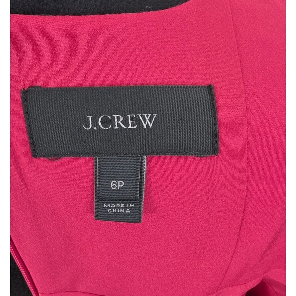 J.Crew Pink Red Cotton Silk Sleeveless Fit Flare Dress Pleated Lined 6P
